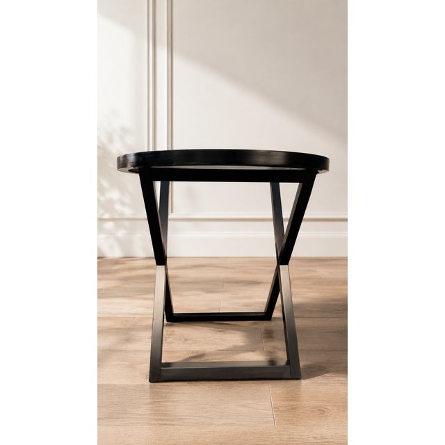 2010s Pair of Attributed Ralph Lauren Mercer Street Mahogany & Glass Occasional Tables For Sale - Image 5 of 7