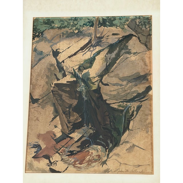 Mid-Century Modern John McClelland Abstract Landscape Painting For Sale - Image 3 of 12