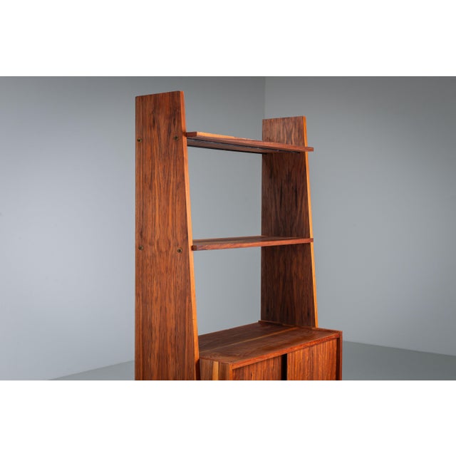 Brown Italian Bookcase with Shelves and Storage, 1960s For Sale - Image 8 of 18