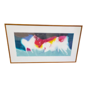 1990s 50” Large Scale Jean Richardson Signed Limited Edition Lithograph Entitled Firebrands
