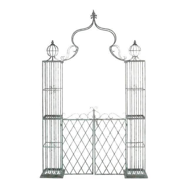Outdoor Beatrix Arbor - Antique Green For Sale