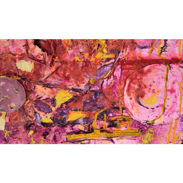 A Rose Is a Rose - Abstract Expressionist Assemblage in Acrylic on Canvas by Charles David Francis For Sale - Image 4 of 10