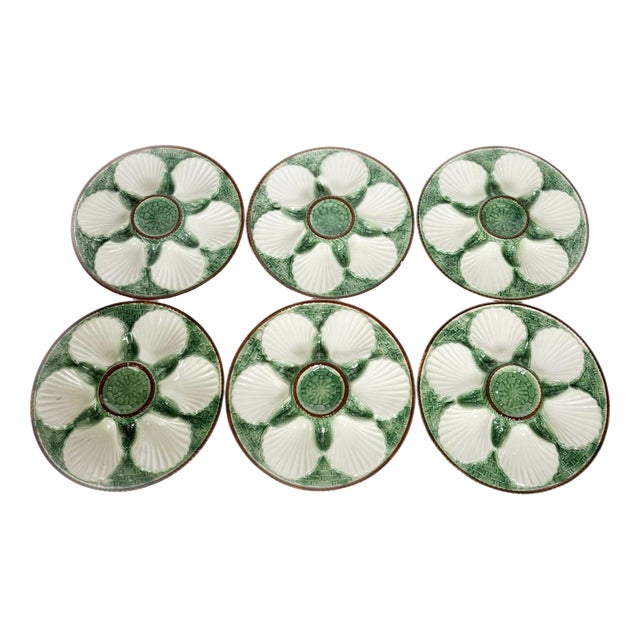 Oyster Plates, France, 1960s, Set of 6 For Sale