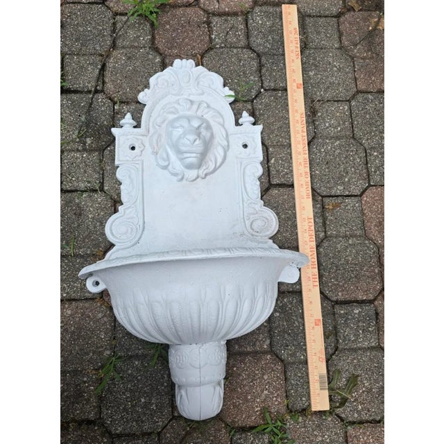 Early 20th Century Early 20th Century Lion Head Planter Cast Aluminum Wall Mounted Planter For Sale - Image 5 of 6