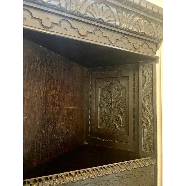 Large Antique Victorian Carved Oak Side Cabinet For Sale - Image 9 of 16
