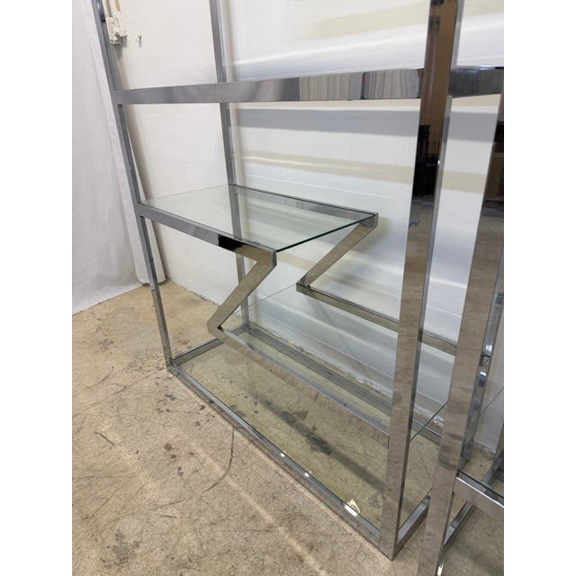 Design Institute America Chrome and Glass Etageres / Bookcases, 1970s - A Pair For Sale - Image 9 of 14
