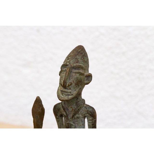 African Authentic Antique Dogon Bronze Figure For Sale - Image 3 of 9