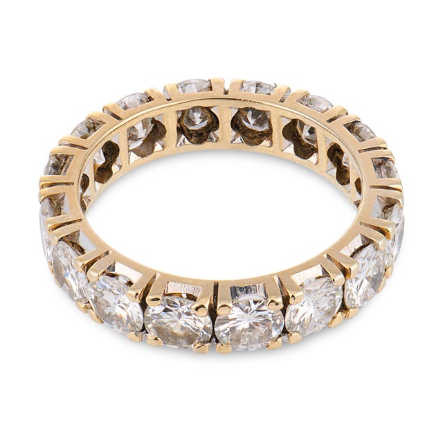 Mid 20th Century Vintage 3.50 Carat Diamond 18k White Gold Eternity Band, Size 5.5 For Sale - Image 5 of 5