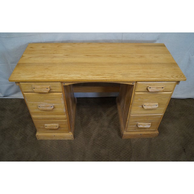 Vintage Brandt Ranch Oak Kneehole Writing Desk Chairish