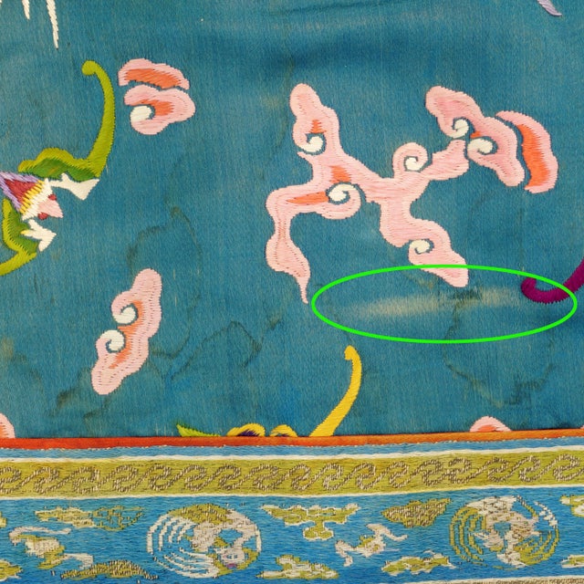 1920s Chinese Silk Embroidery Bats and Crane Circa 1920 For Sale - Image 5 of 8