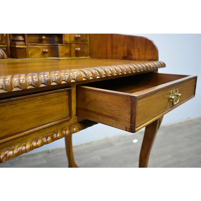 Wood Legacy Escritoire Secretary Desk - Light Brown Walnut For Sale - Image 7 of 11