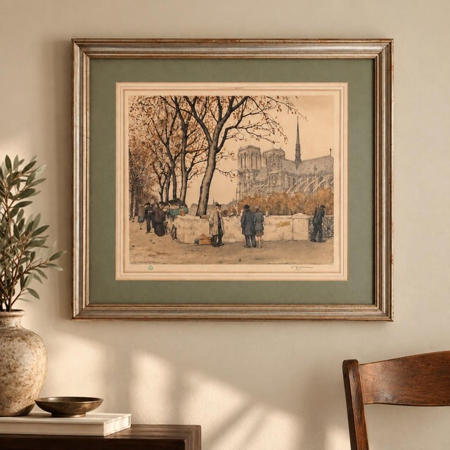 Original 1922 print by celebrated Czech artist and printmaker Tavík František Šimon (1877–1942), depicting the antiquarian...