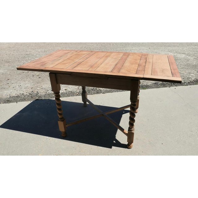 Small Golden Oak Cottage Draw Leaf Table, 1920s For Sale - Image 6 of 8