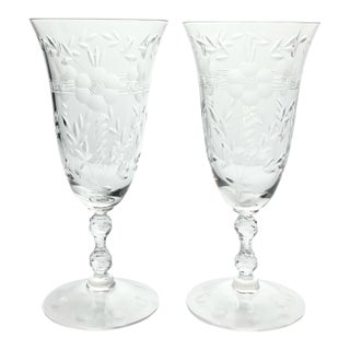1940s Cambridge “Lucia” Pair of Iced Tea Glasses For Sale