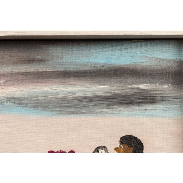 Folk Art "Wedding" | C. 1960s Clementine Hunter Oil on Board Painting, Signed For Sale - Image 3 of 6