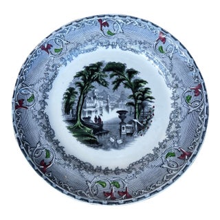 A Pair of Antique Staffordshire Transfer Decorated Ironstone Plates “Venus” Circa 1850's For Sale