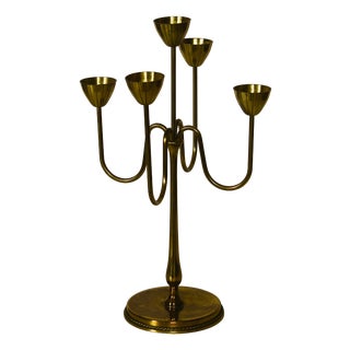 Brass Candelabra by Gunnar Ander for Ystad Metall, 1970 For Sale