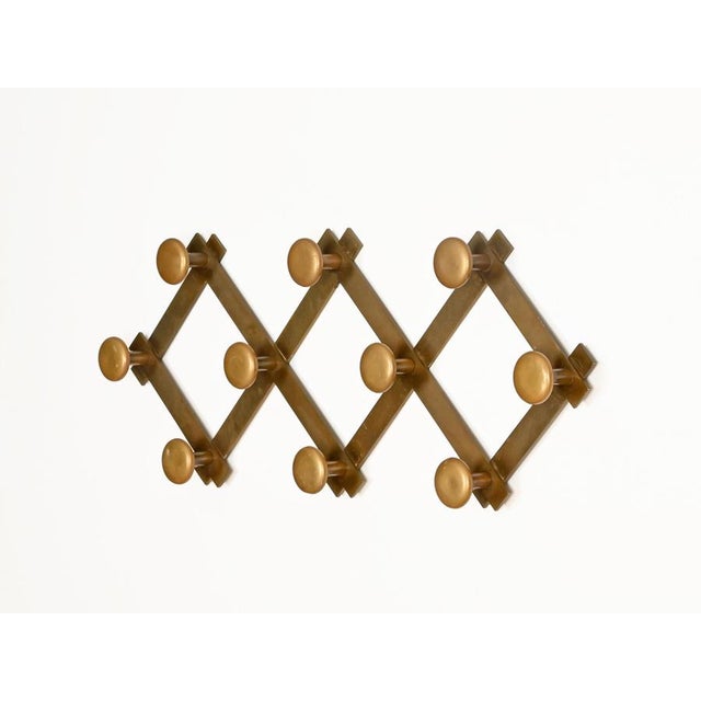Metal Italian Expandable Brass Coat Rack by Luigi Caccia Dominioni, Italy, 1960s For Sale - Image 7 of 12