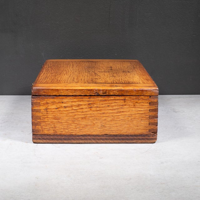 Early 20th Century Solid Oak Factory Tool Box c.1920 For Sale - Image 5 of 10