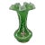 Vintage Fenton Art Glass Vase Charleton Awco Green Overlay Roses Hand Painted For Sale