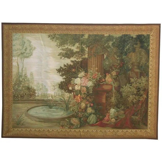 Tan Vintage Tapestry Depicting an Exotic Bird For Sale - Image 8 of 9