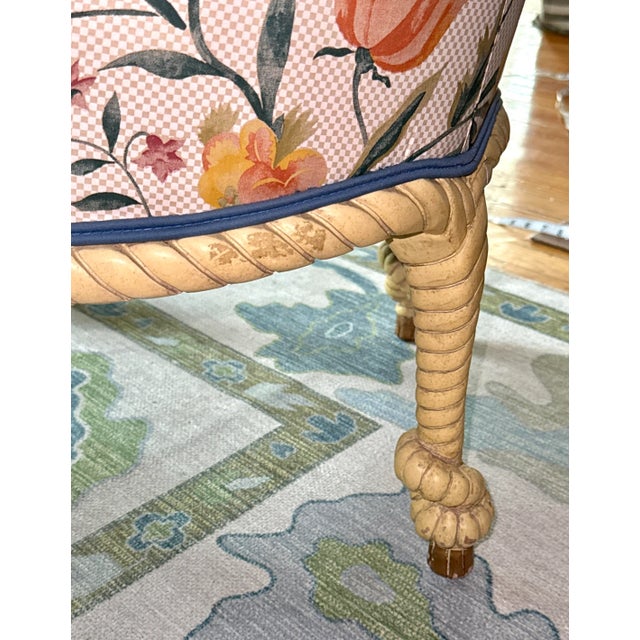 Mid 20th Century Italian Carved Rope and Tassel Vintage Chair For Sale - Image 5 of 10