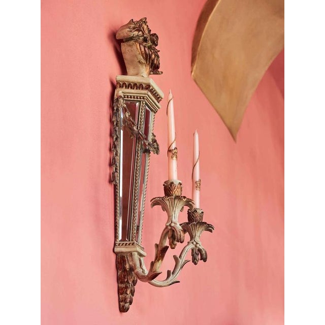 Neoclassical Wall Sconce with Mirrors For Sale - Image 3 of 11