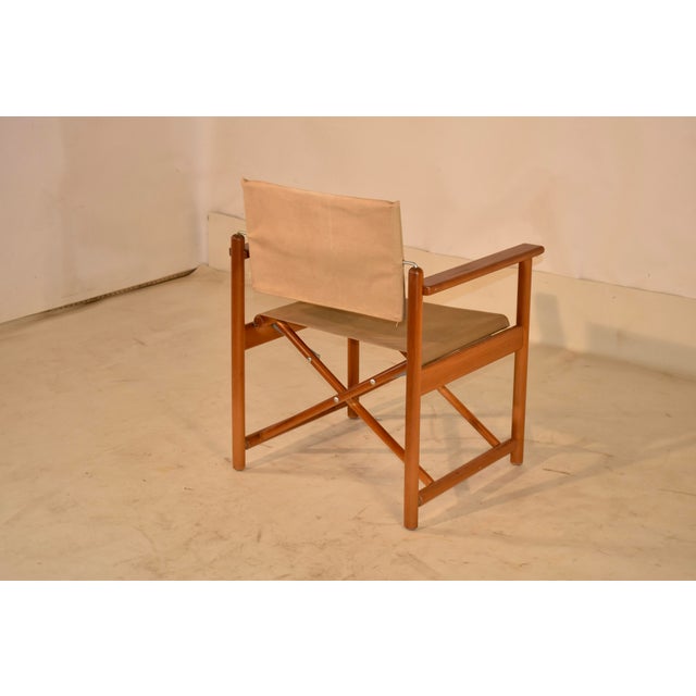 Wood Mid-Century Folding Canvas Director's Chair For Sale - Image 7 of 10