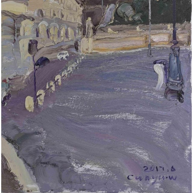Contemporary Wang Cun Yu, View of Trinità dé Monti, Rome, 2017, Oil Painting on Canvas For Sale - Image 3 of 5