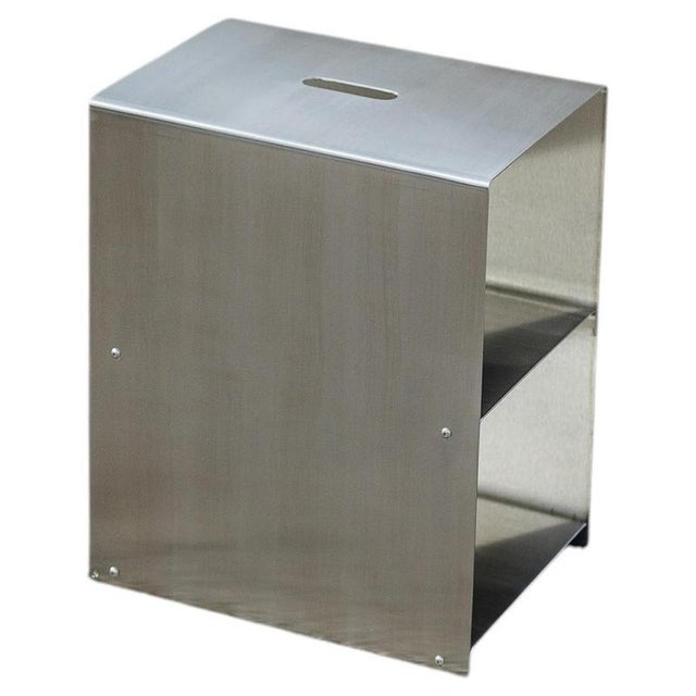 Cosmo Multifunctional Stool and Shelf in Brushed Stainless Steel by Form & Eisen For Sale - Image 18 of 18