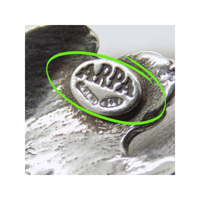 Vintage Italian Handmade Vine Leaf Shaped Silver Table Place Holder, Arezzo, Italy, 1980s, Set of 6 For Sale - Image 6 of 9