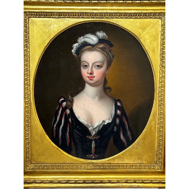18th Century Oil Painting British Countess of Guilford Lady Lucy North Née Montagu – Circle of John Vanderbank For Sale - Image 10 of 17