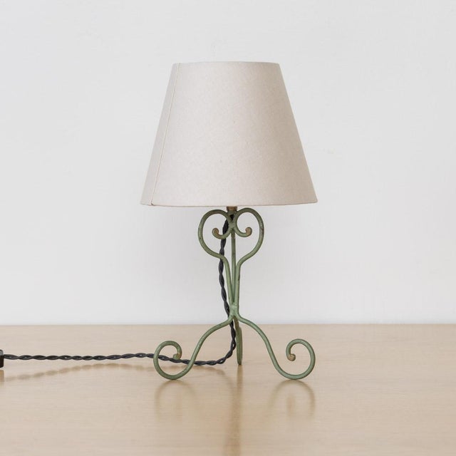 1940s French Painted Iron Scroll Lamp For Sale In Los Angeles - Image 6 of 13