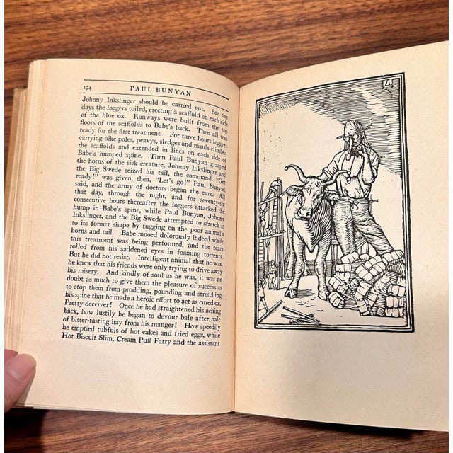 1920s Hardcover Books First Edition Grandsons Louis Adamic and Paul Bunyan James Stevens Woodcuts Allen Lewis - Set of 2 For Sale - Image 10 of 12