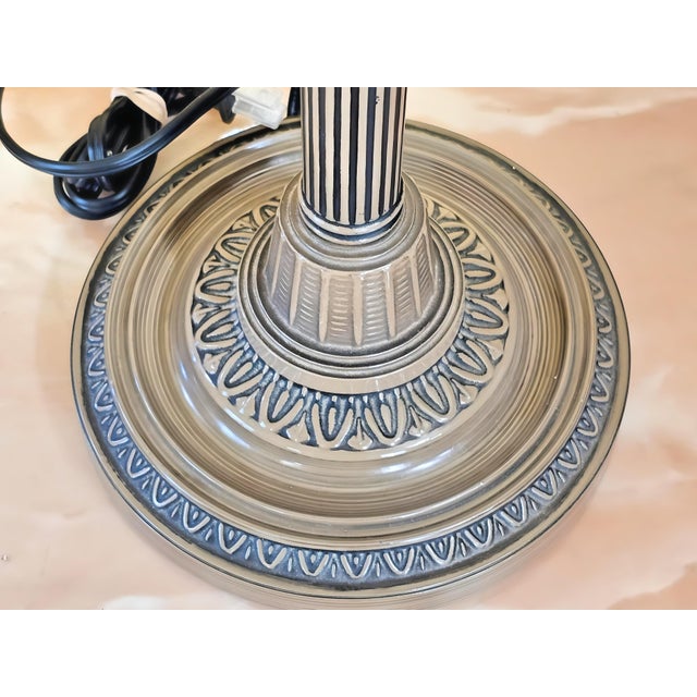 Camel Vintage Desk Lamp With Frosted Glass Shade and 2 Pull Chain Switches For Sale - Image 8 of 12