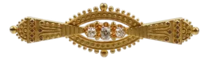 Antique Victorian Etruscan Revival 14 Karat Gold and Diamond Brooch or Pin