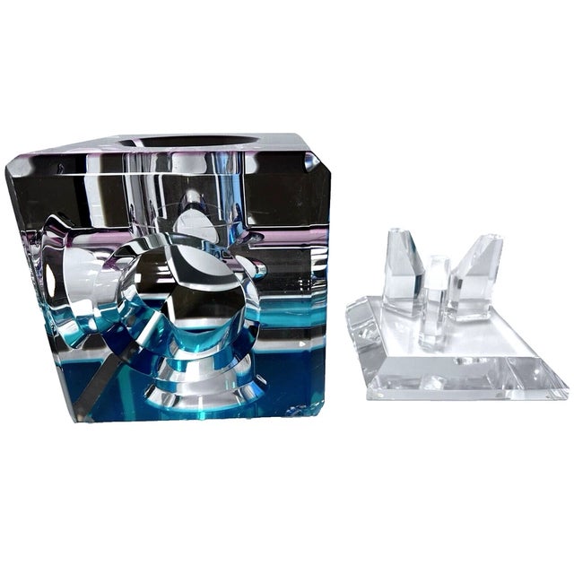 1980s Shlomi Haziza Style Large Lucite Prism Sculpture For Sale - Image 10 of 11