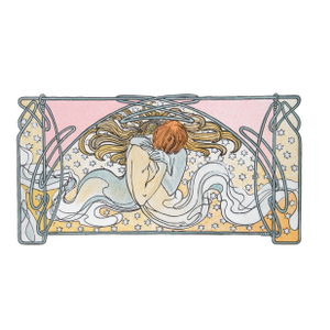 Kissing Mermaids, 1982 Lithographic Poster by Alphonse Mucha
