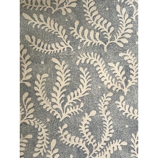 Schumacher Etched Fern Backed Fabric- 3 6/8 Yards For Sale