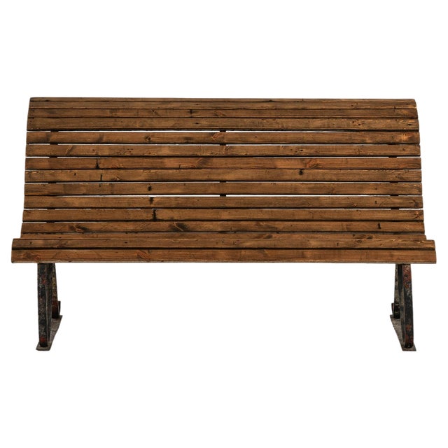 Garden Sofa in Cast Iron and Wood, 1940s For Sale