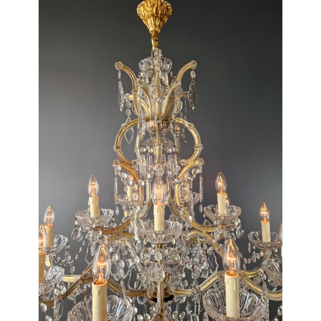 1930s Maria Theresa Crystal Lustre Art Nouveau Chandelier For Sale - Image 11 of 12