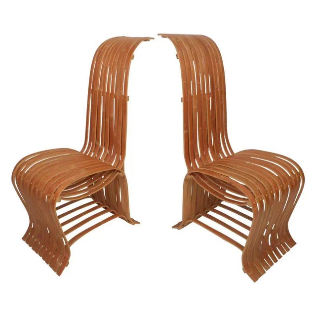 Vintage Wood-Slat Chairs - a Pair For Sale - Image 11 of 11