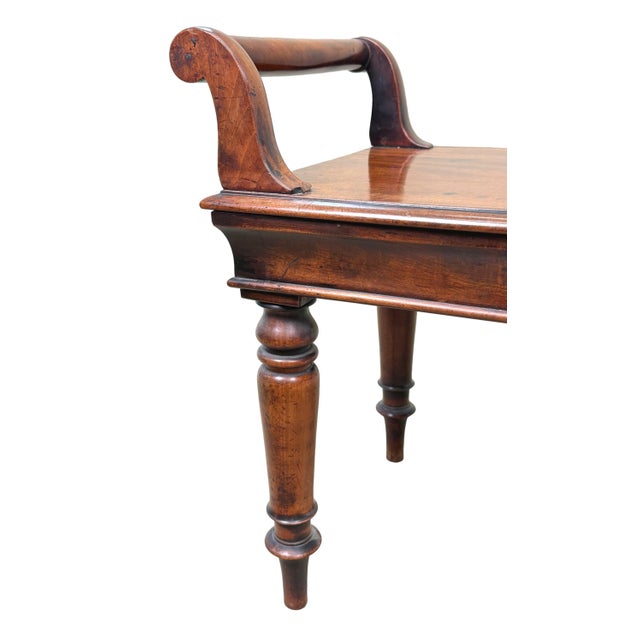 19th Century 19th Century Victorian Mahogany Window Seat Hall Bench, 1850 For Sale - Image 5 of 12
