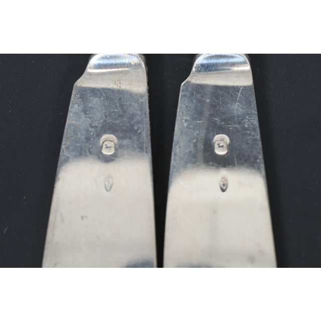 Antique 1920 French Art Deco Jacques & Pierre Cardeilhac Sterling Silver Fruit Knives With Glass Handles - Set of 12 For Sale - Image 10 of 14