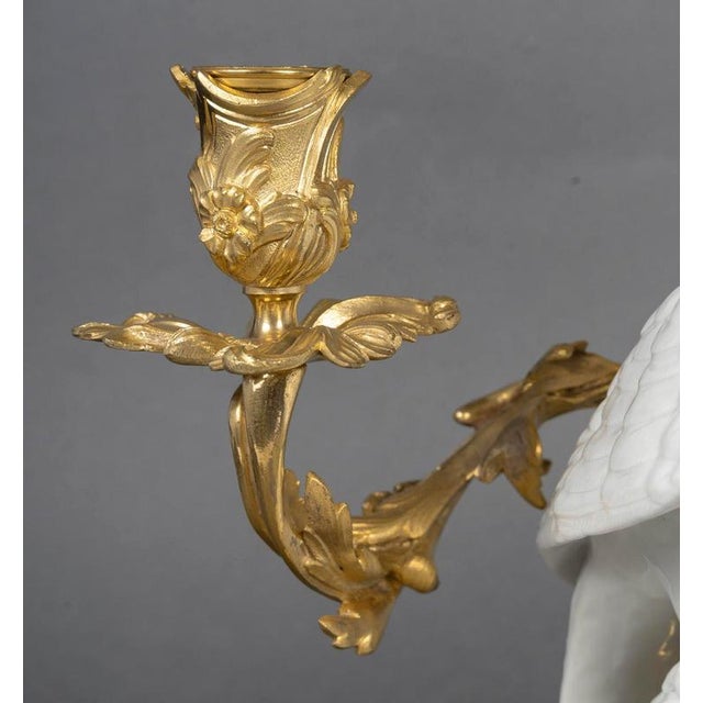 Japanese Porcelain and Gilt Bronze Falcon Candelabras, 19th Century, Set of 2 For Sale - Image 11 of 12