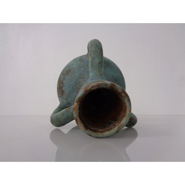 German Studio Ceramic Handle Vase by Lu & Gerd Grove, Lübeck, 1960s For Sale - Image 15 of 18