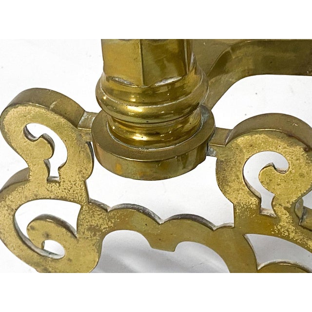 Brass Antique Georgian Style Brass Ball-Top Andirons—A Pair For Sale - Image 8 of 8