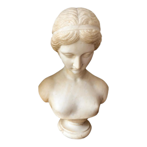 19th Century Italian White Marble Bust of Hebe