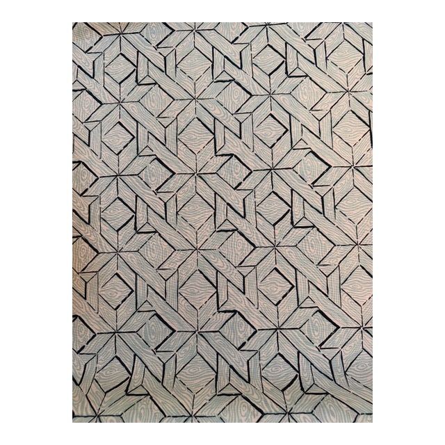 China Seas Parquetry Blue Turquoise Fabric 6280-03 2 1/2 Yards For Sale