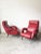 Set of Mid-Century Red Faux Leather and Iron Lounge Chairs Attributed to Carlo de Carli For Sale - Image 6 of 11